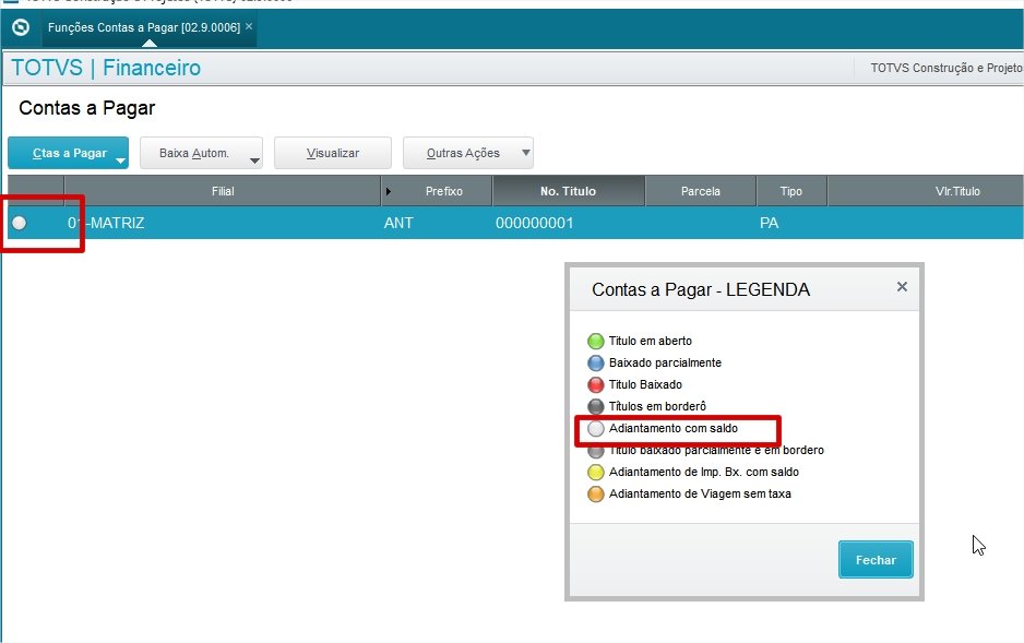Como Incluir um Título Pagamento Adiantado PA no Protheus