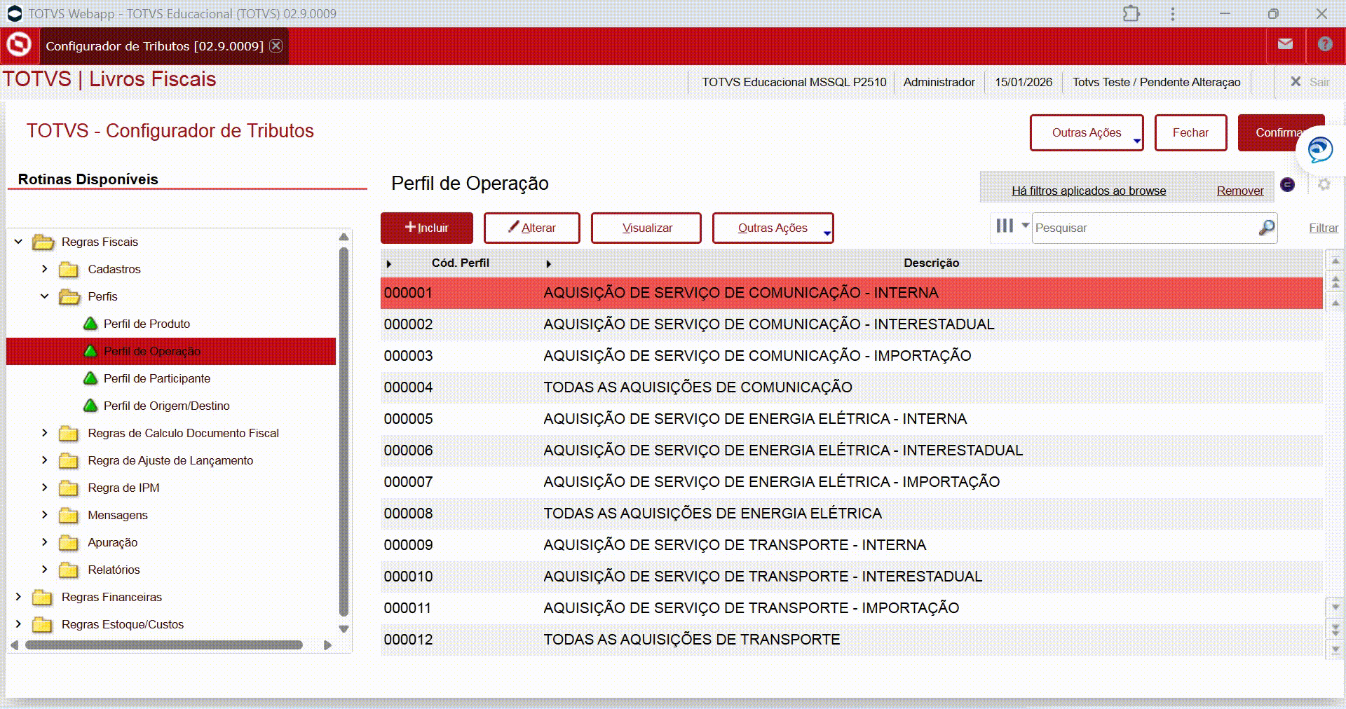 Como Realizar o Cadastro de Perfis no Configurador de Tributos (FISA170) Protheus